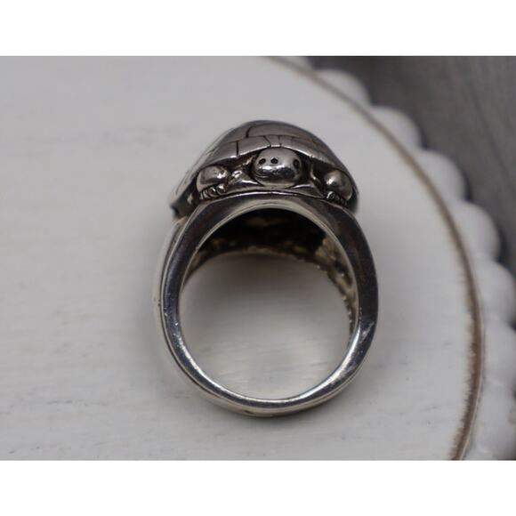 Kieselstein Large Barry Cord Sterling Silver Turtle Ring 22G/Sz 7 - Picture 5 of 8